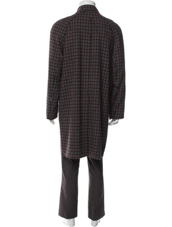 MSGM Plaid Print Overcoat