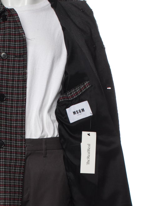 MSGM Plaid Print Overcoat