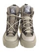 MSGM Leather Colorblock Pattern Hiking Boots