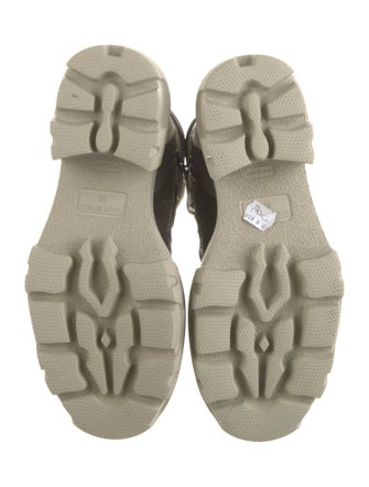 MSGM Leather Colorblock Pattern Hiking Boots