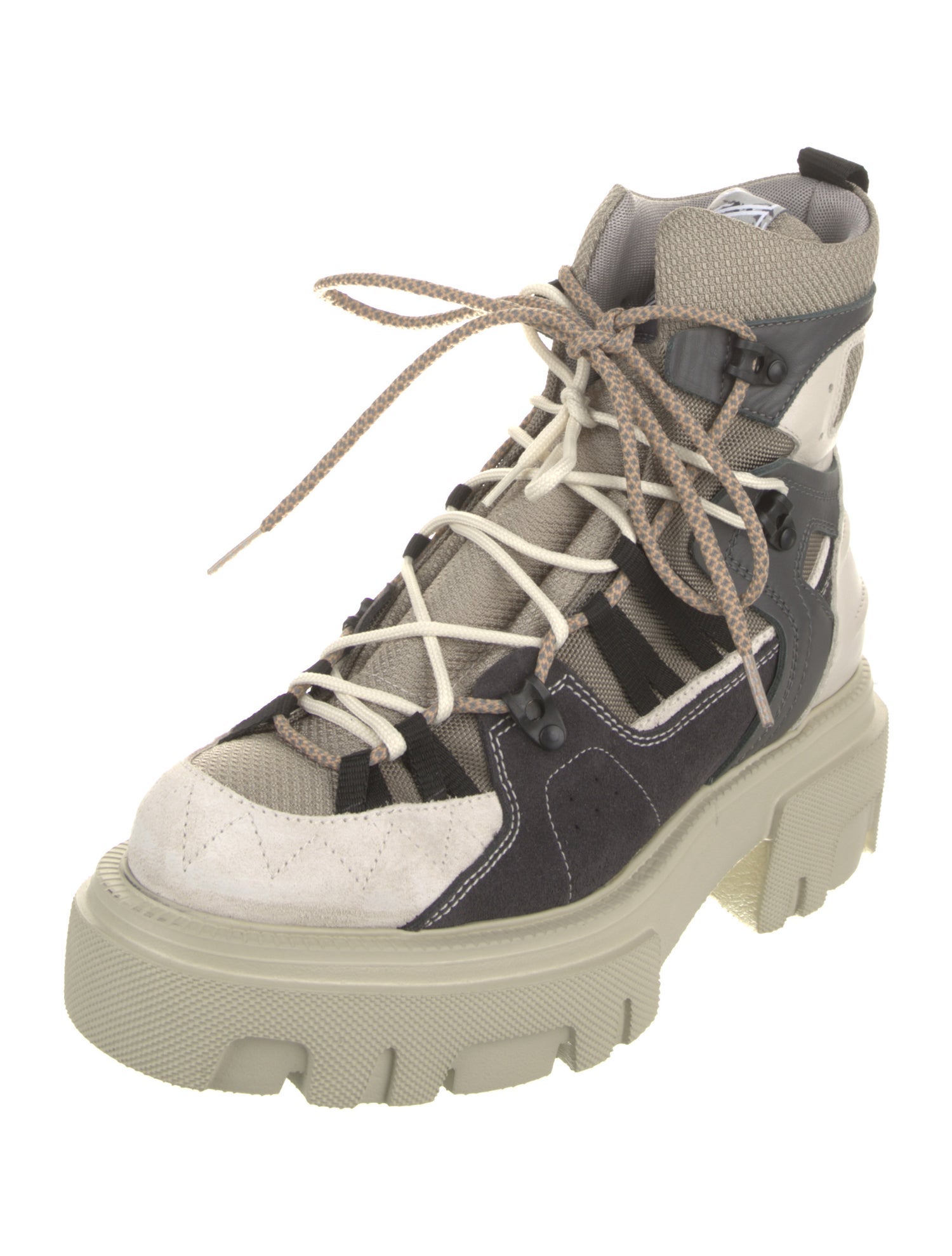 MSGM Leather Printed Combat Boots