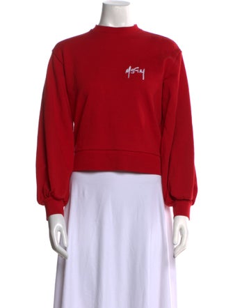 MSGM Graphic Print Crew Neck Sweatshirt