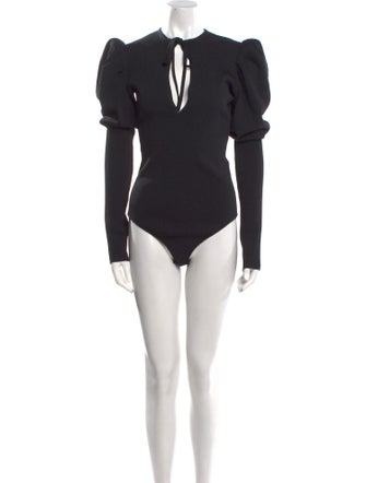 MSGM V-Neck Long Sleeve Bodysuit