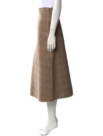 MSGM Plaid Print Midi Length Skirt
