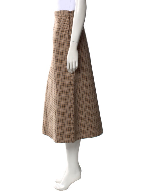 MSGM Plaid Print Midi Length Skirt