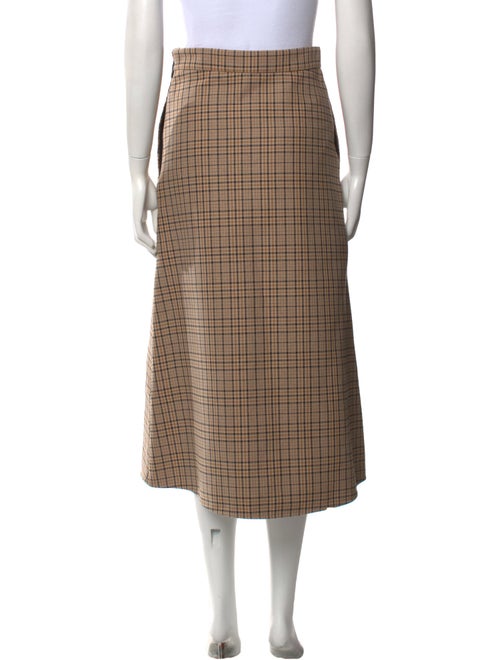 MSGM Plaid Print Midi Length Skirt