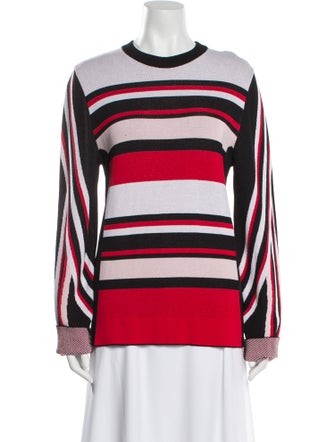 MSGM Striped Crew Neck Sweatshirt
