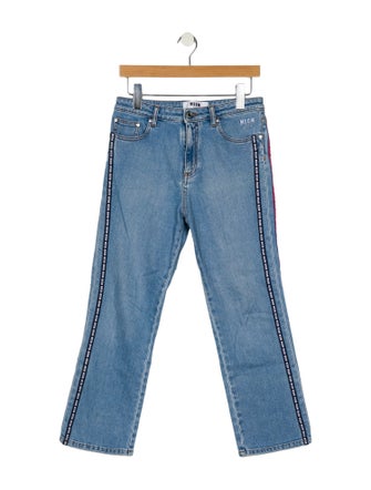 MSGM High-Rise Straight Leg Jeans
