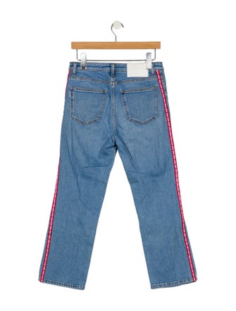 MSGM High-Rise Straight Leg Jeans