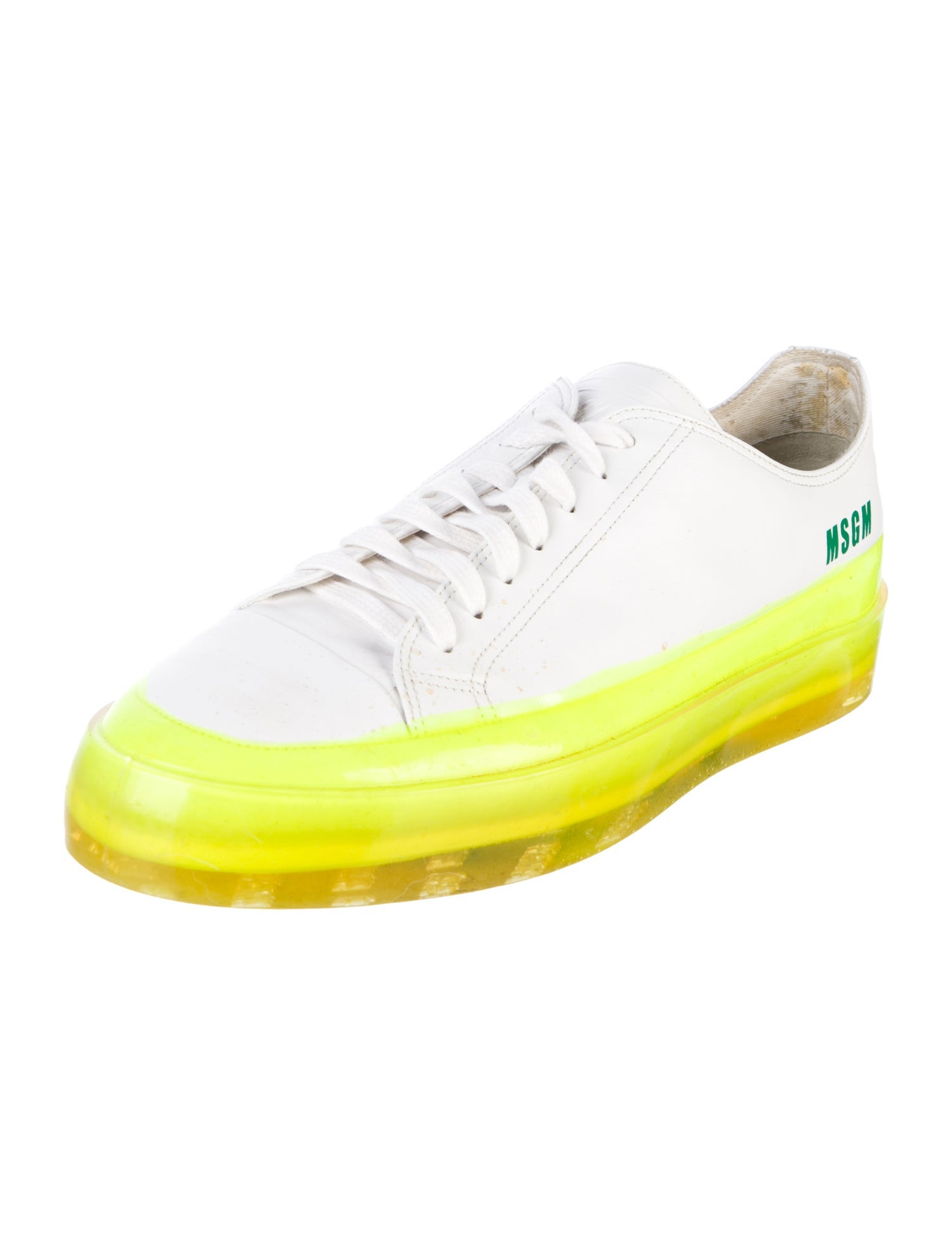 MSGM Leather Printed Sneakers