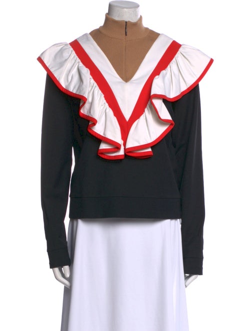 MSGM Graphic Print Mock Neck Sweatshirt