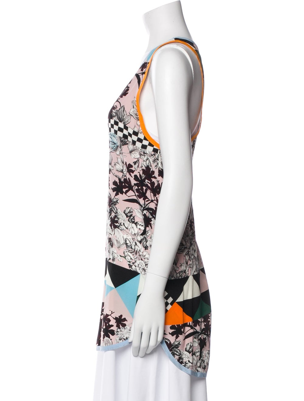 Msgm Silk Tunic Printed Sleeveless with Scoop Neck - image 2