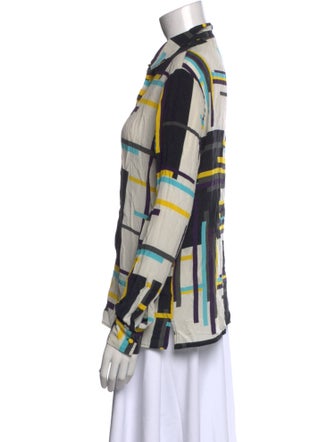 MSGM Silk Printed Button-Up Top