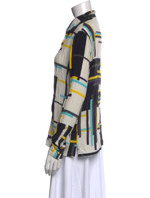 MSGM Silk Printed Button-Up Top