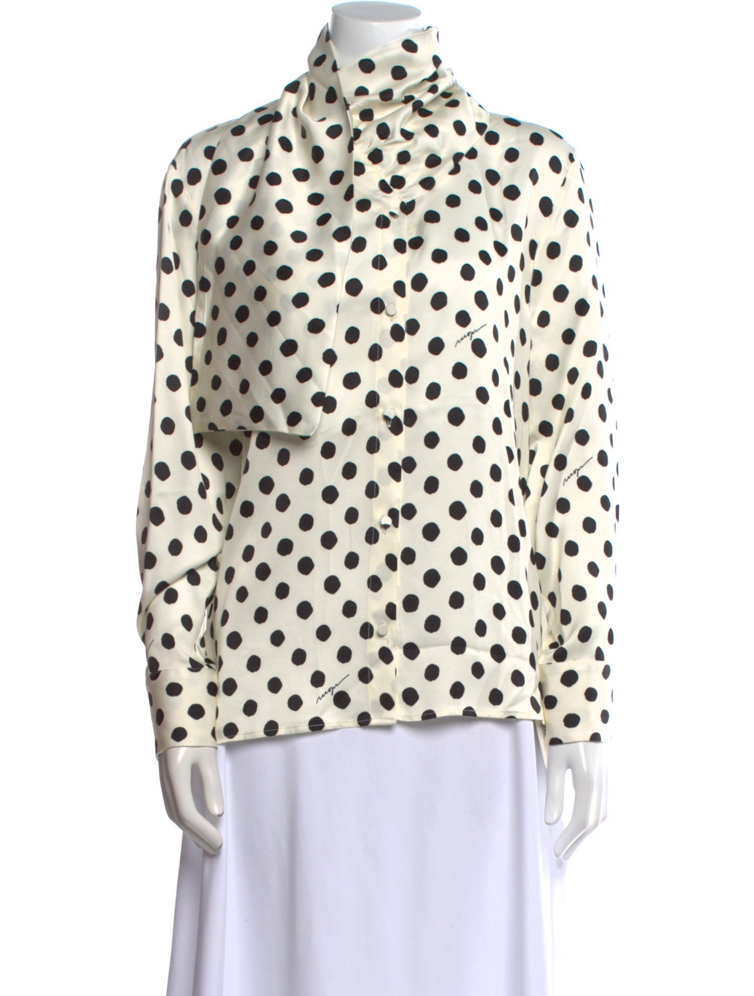MSGM Silk Polka Dot Print Blouse