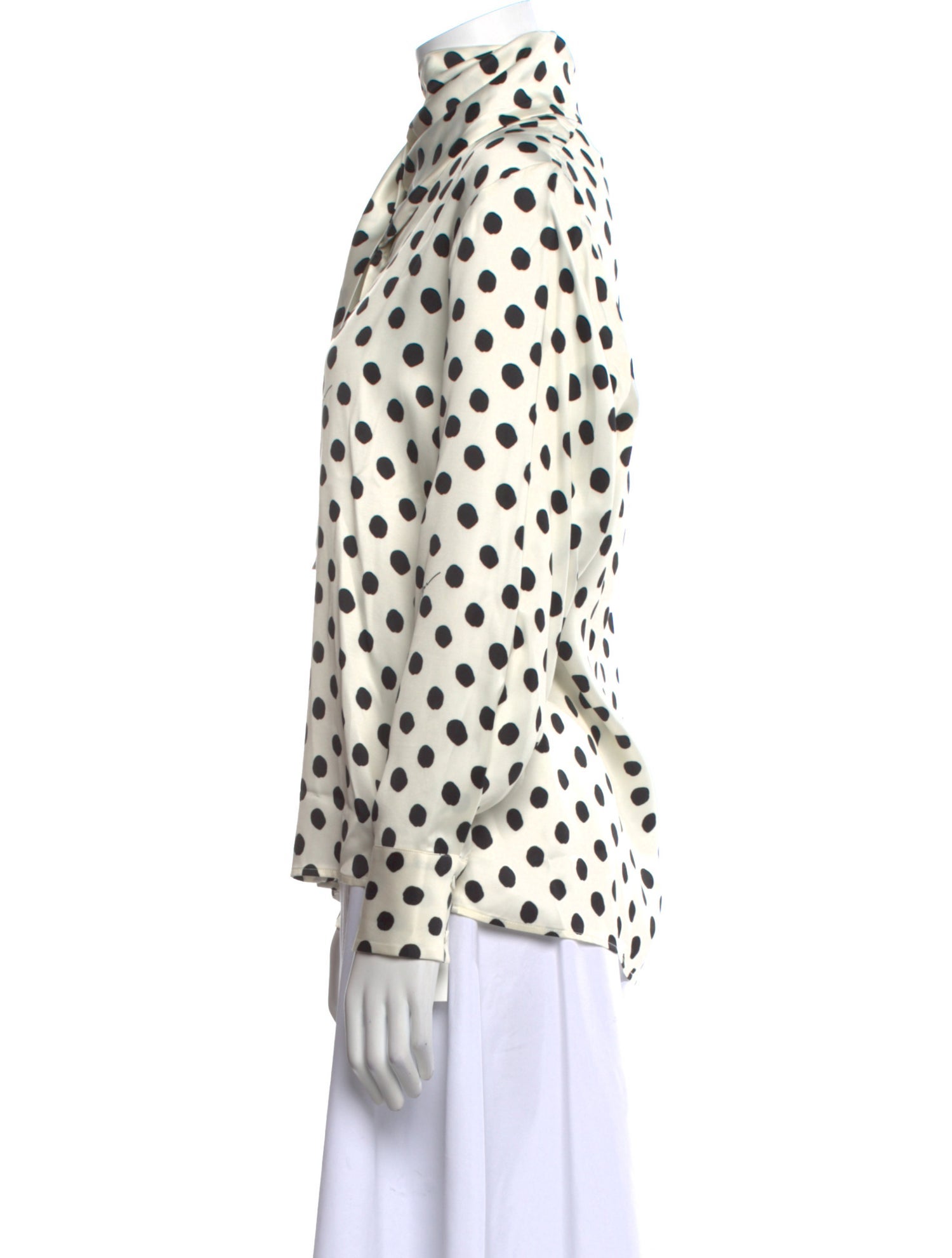 MSGM Silk Polka Dot Print Blouse