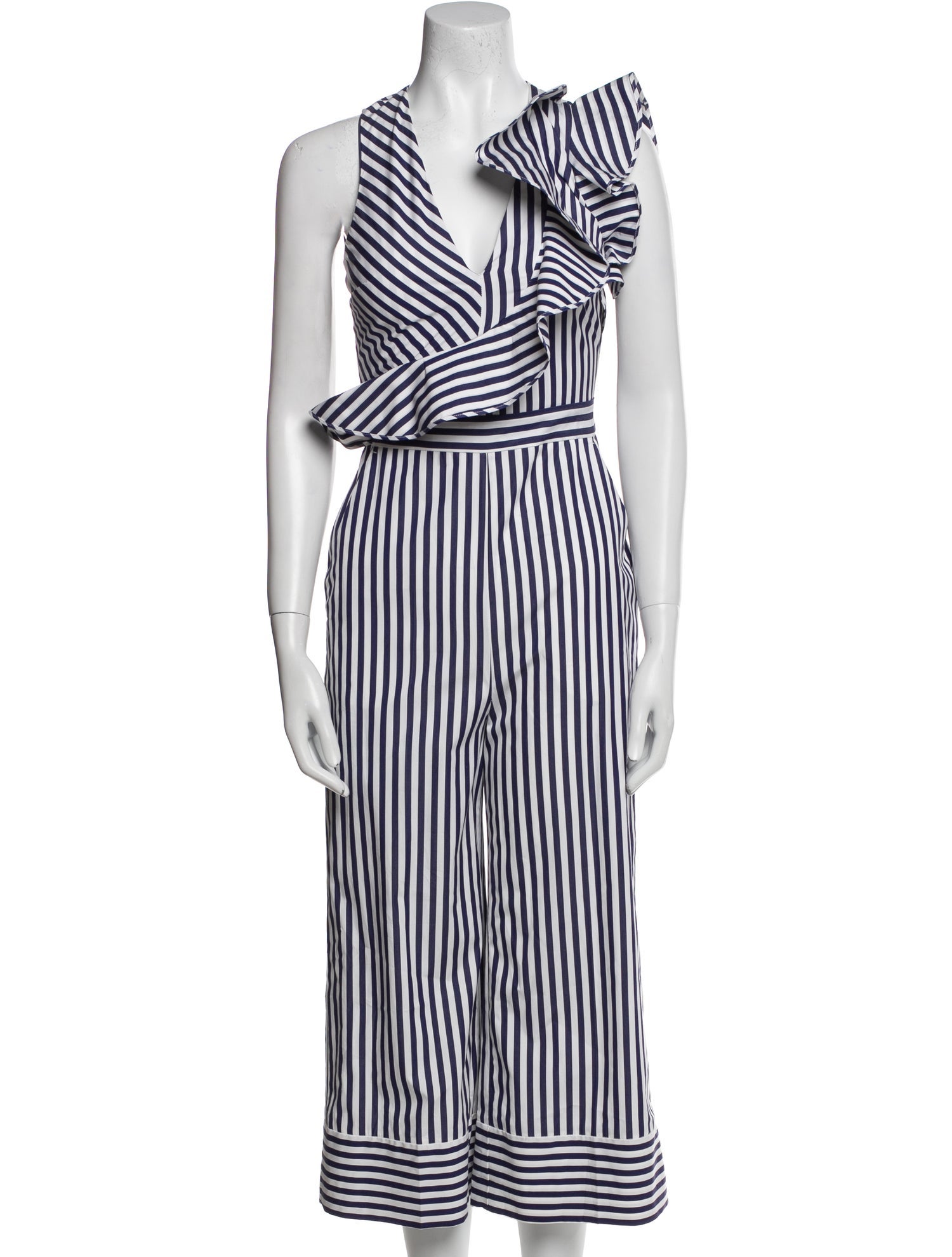 MSGM Striped V-Neck Jumpsuit w/ Tags