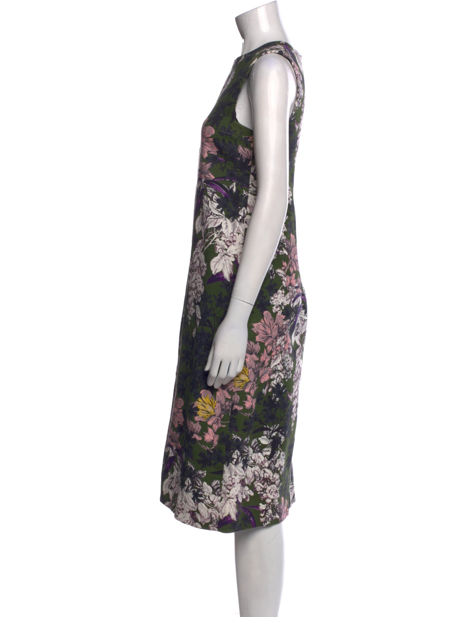 MSGM Floral Print Midi Length Dress