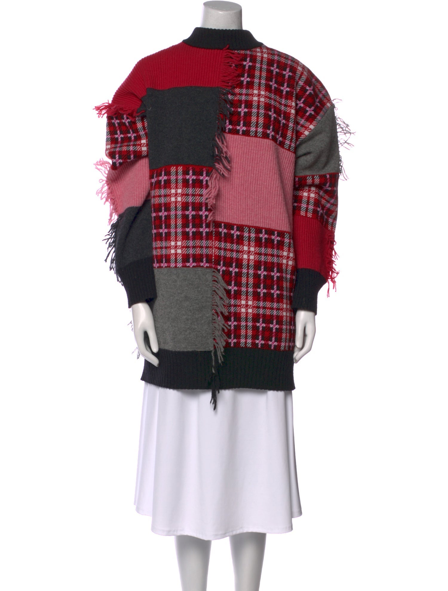 MSGM Wool Plaid Print Sweater