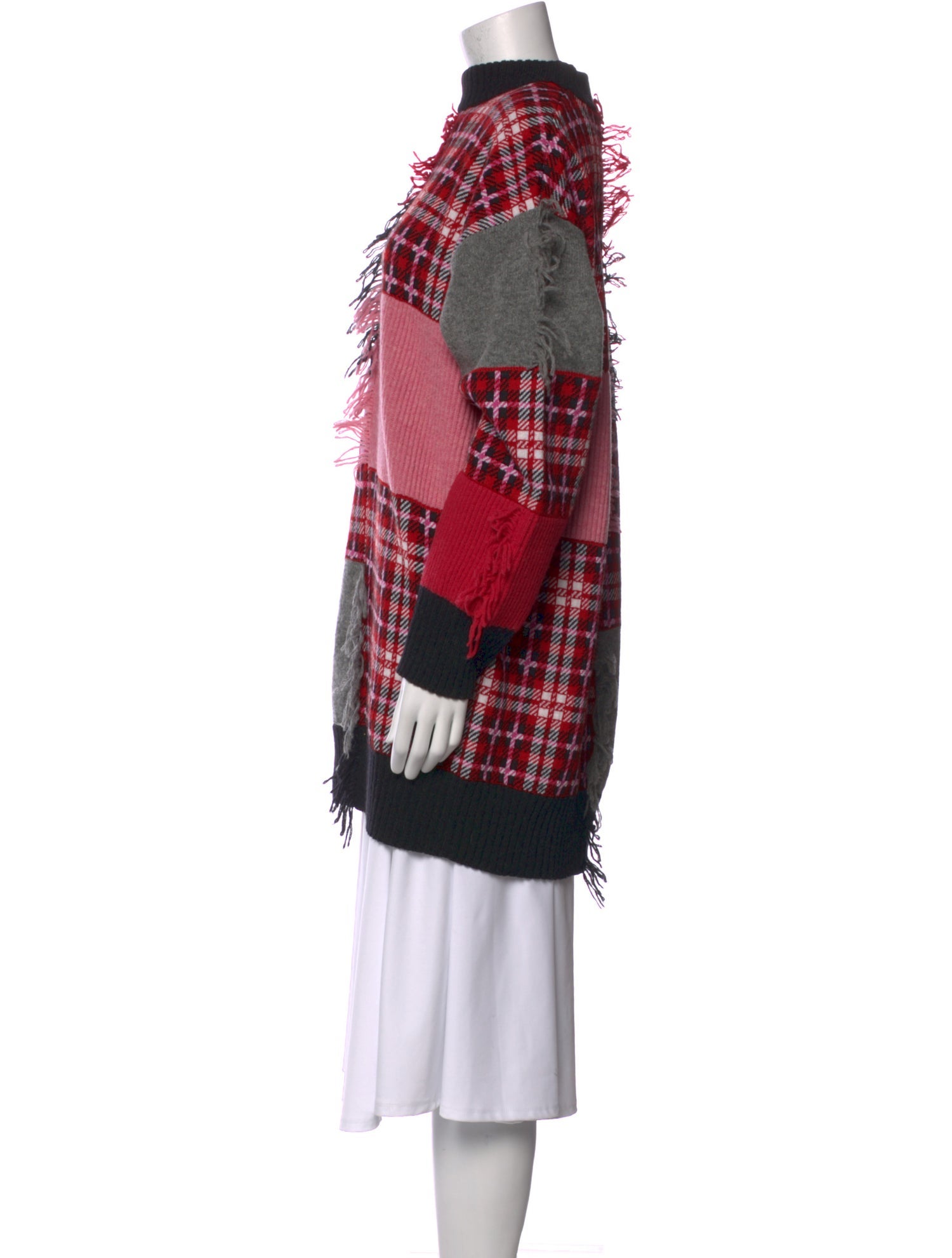 MSGM Wool Plaid Print Sweater