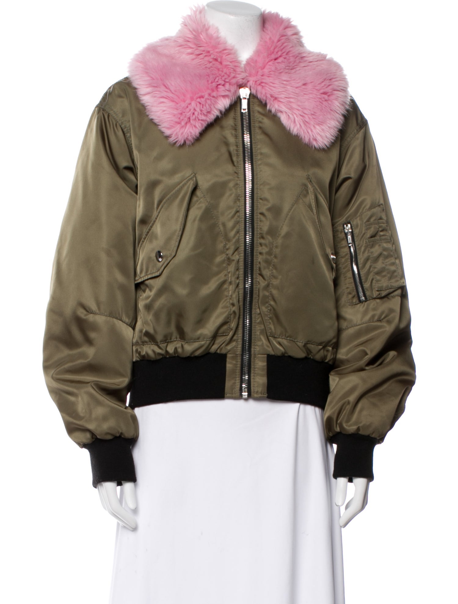 MSGM Colorblock Pattern Bomber Jacket