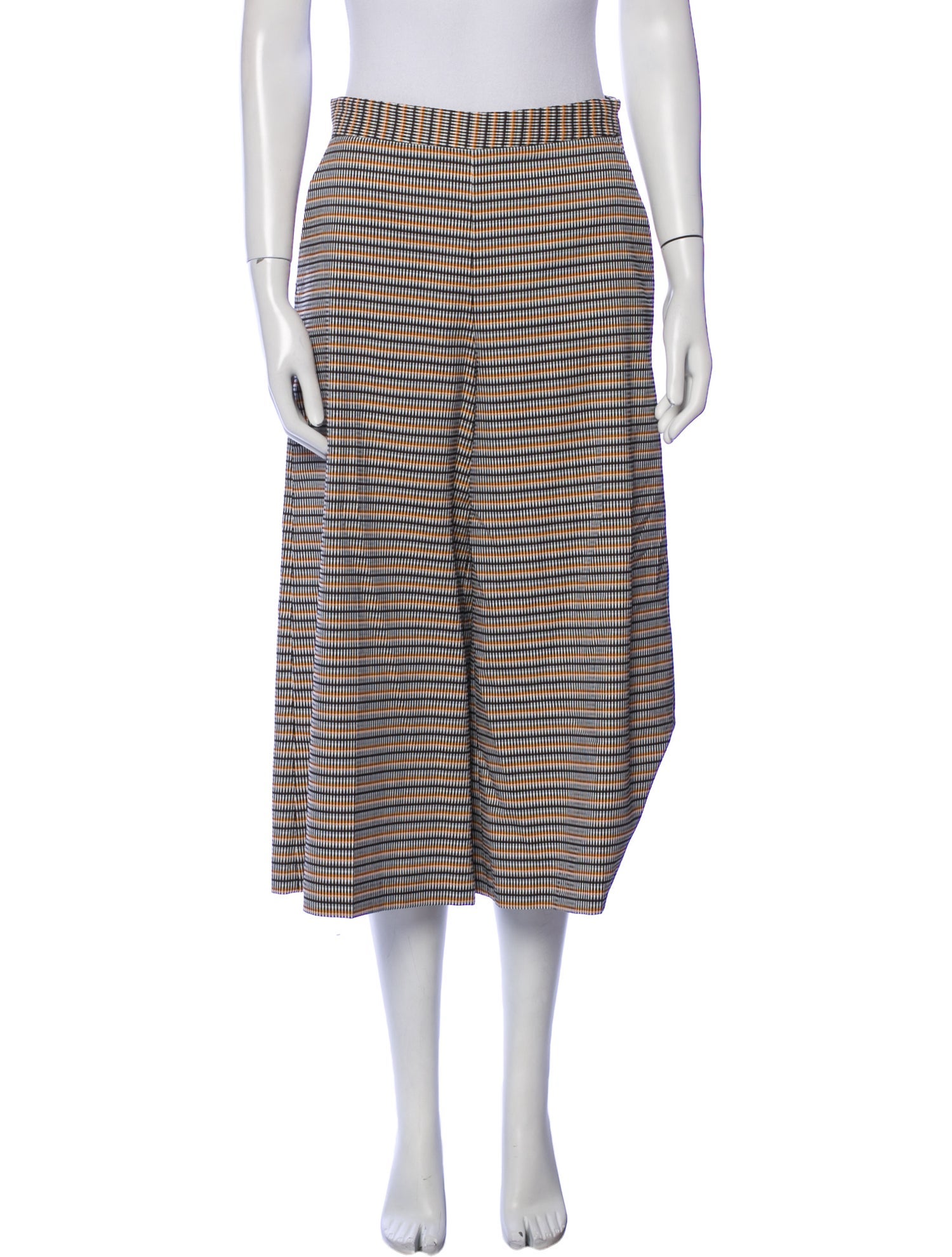 MSGM Plaid Print Wide Leg Pants