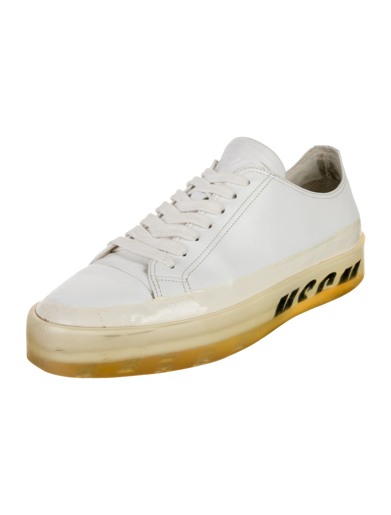 MSGM Leather Printed Sneakers