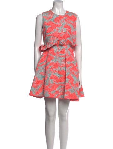 Pre-owned Msgm Printed Mini Dress W/ Tags