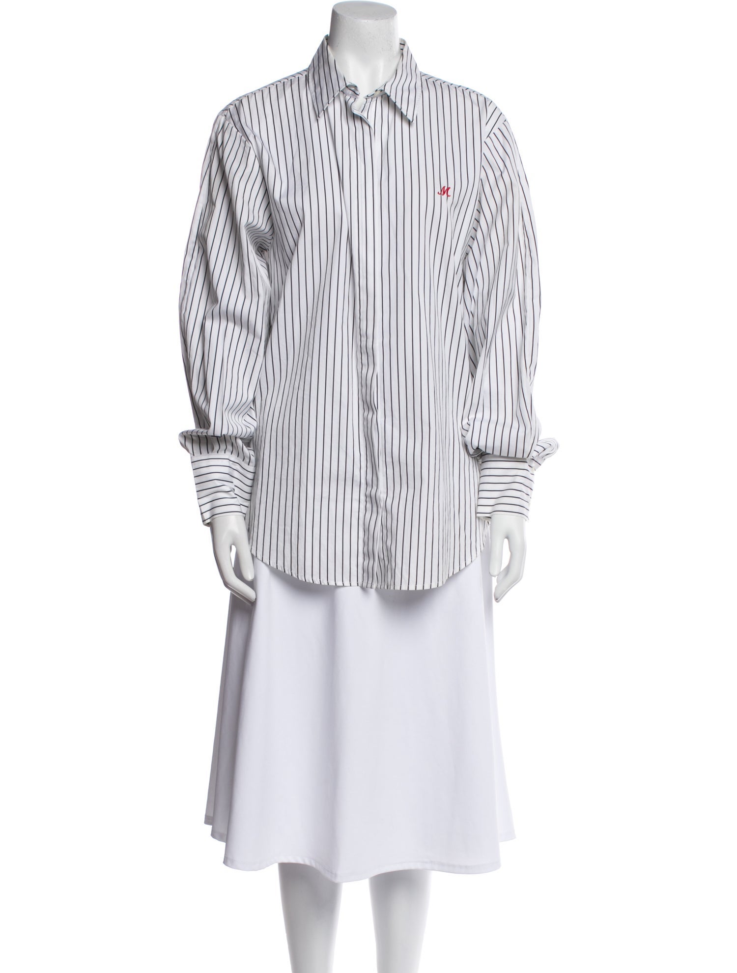 MSGM Striped Long Sleeve Button-Up Top