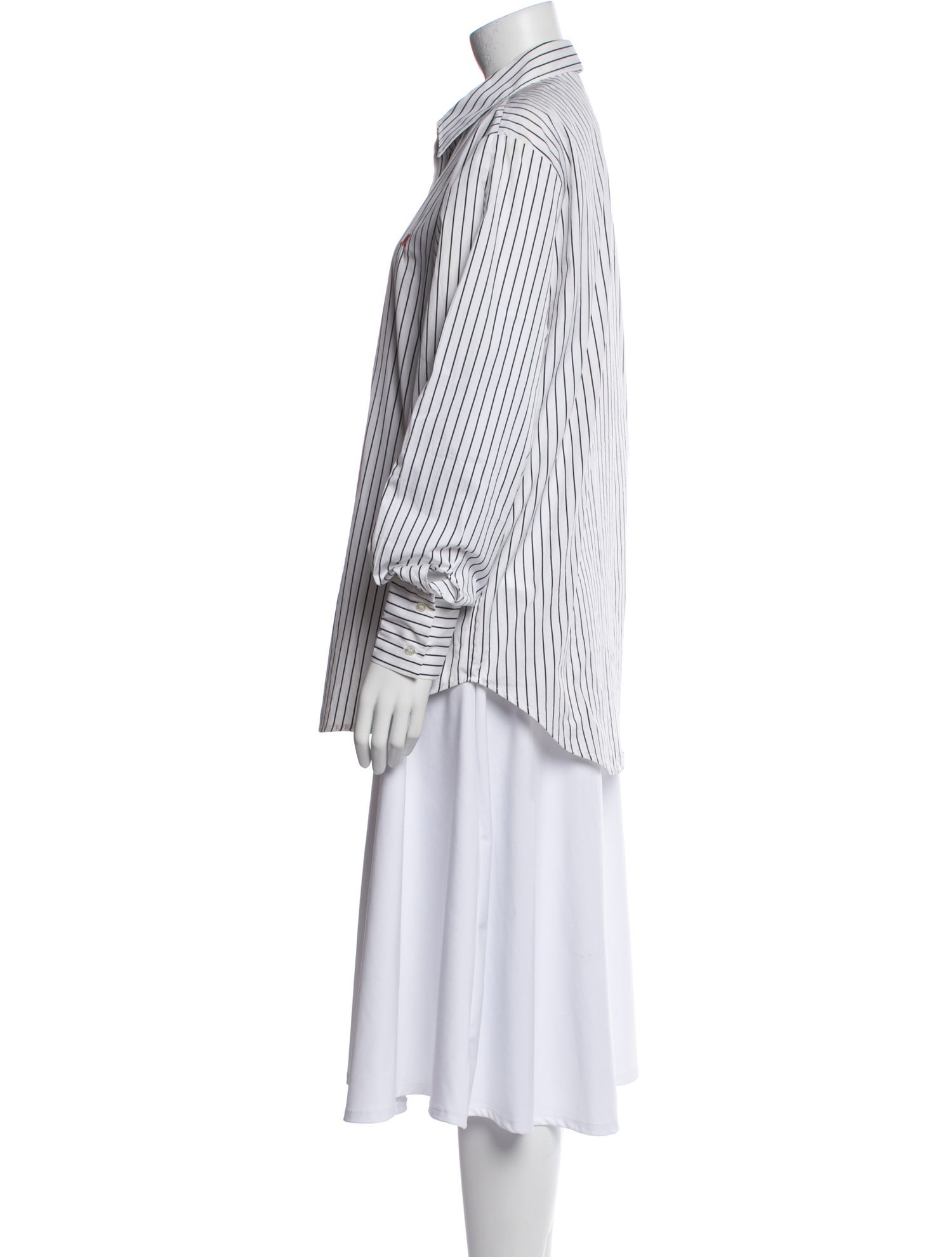 MSGM Striped Long Sleeve Button-Up Top