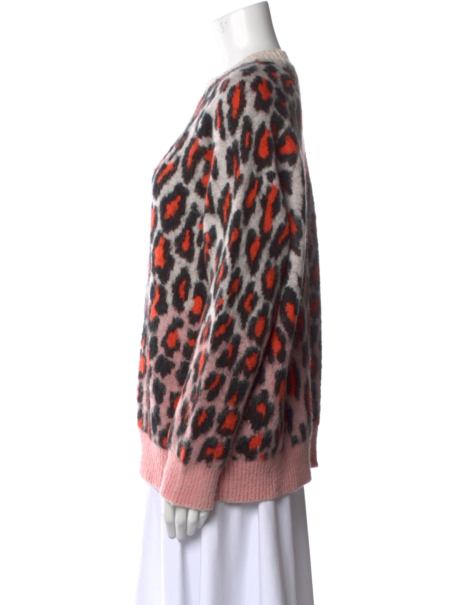 MSGM Animal Print Crew Neck Sweater