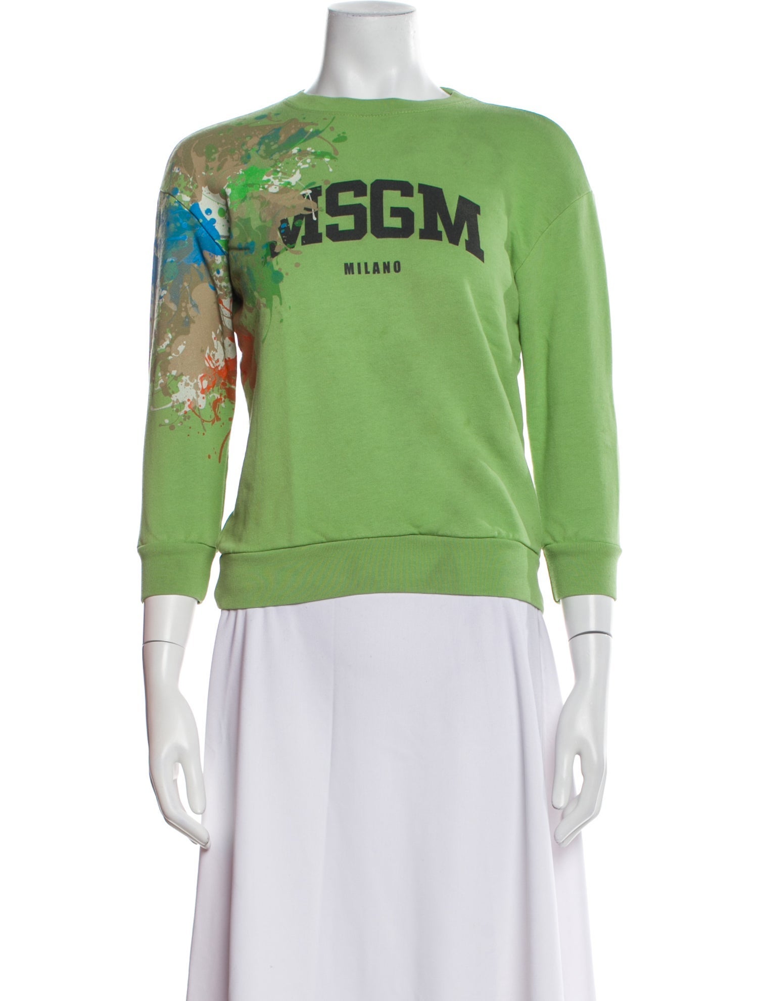 MSGM Graphic Print Crew Neck Sweatshirt
