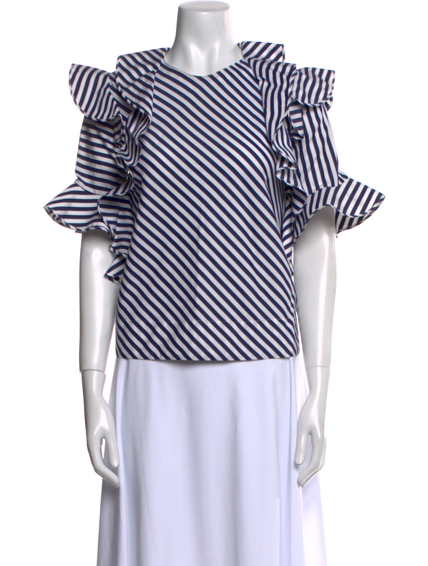 MSGM Striped Crew Neck Top