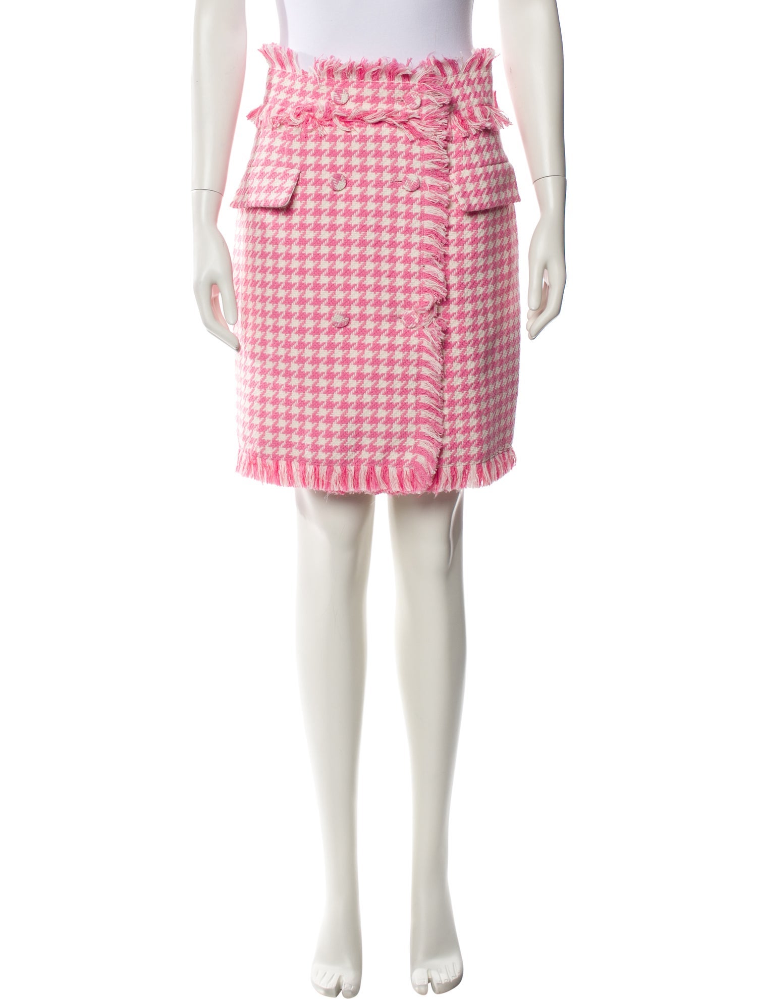MSGM Houndstooth Print Knee-Length Skirt