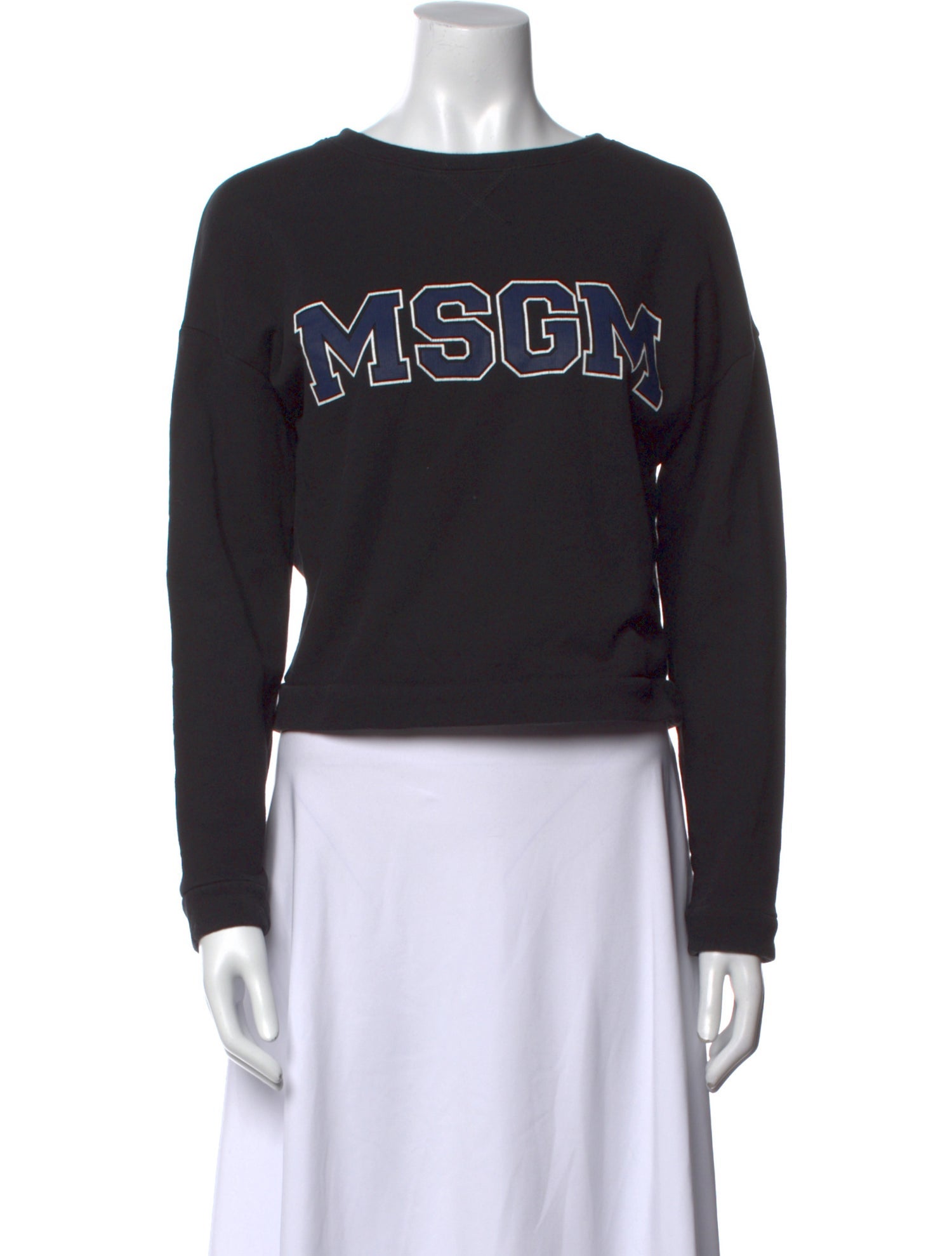 MSGM Graphic Print Scoop Neck Sweatshirt