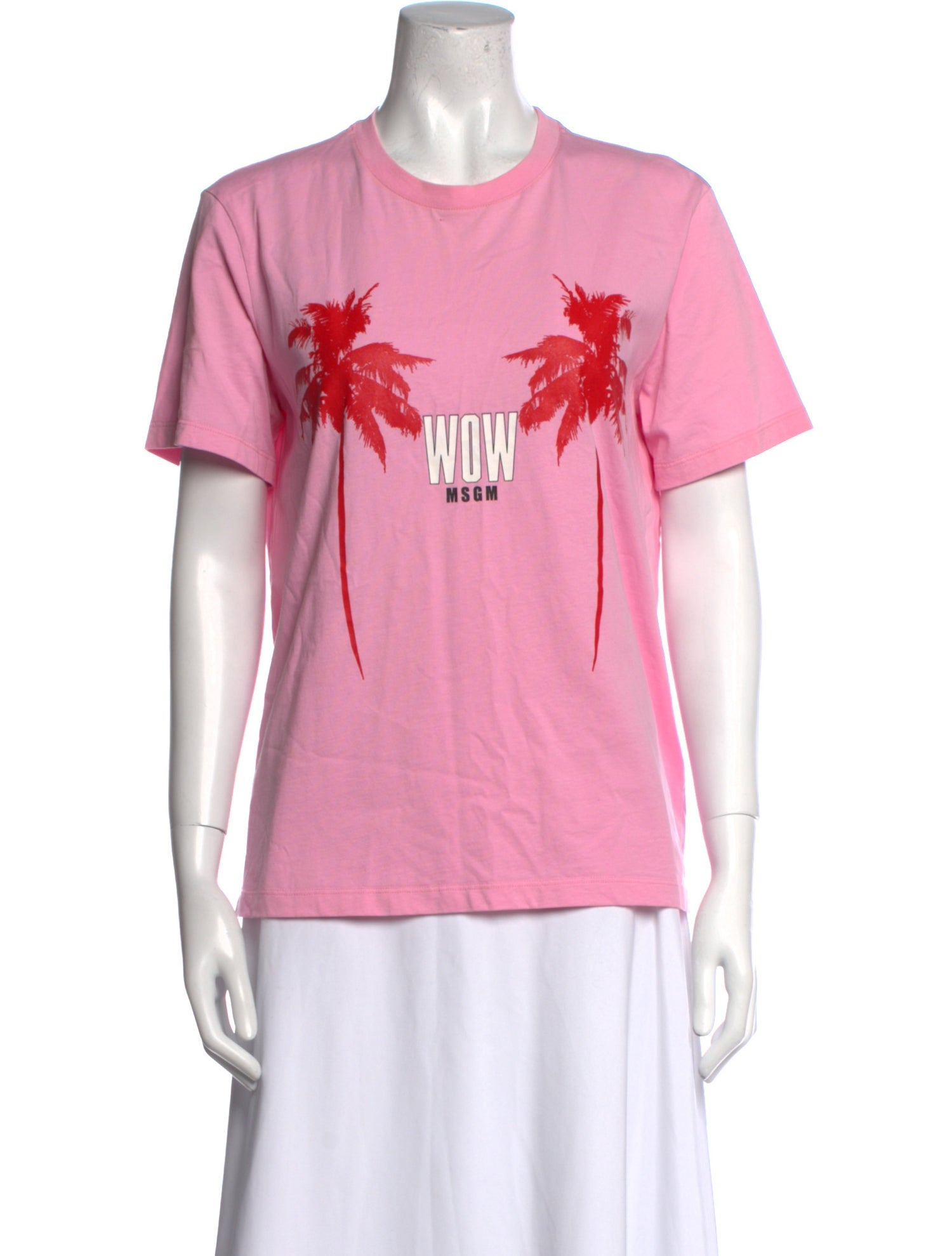 MSGM Graphic Print Crew Neck T-Shirt