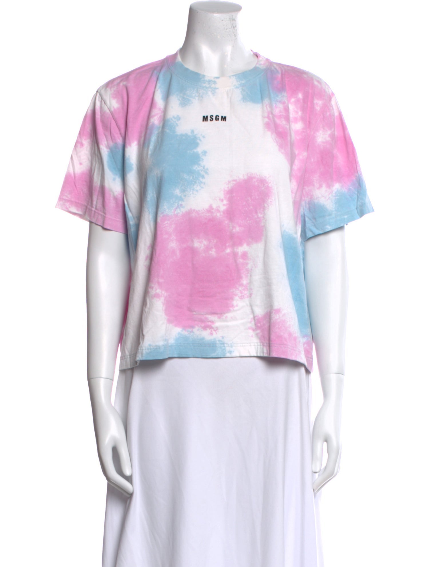 MSGM Tie-Dye Print Crew Neck T-Shirt