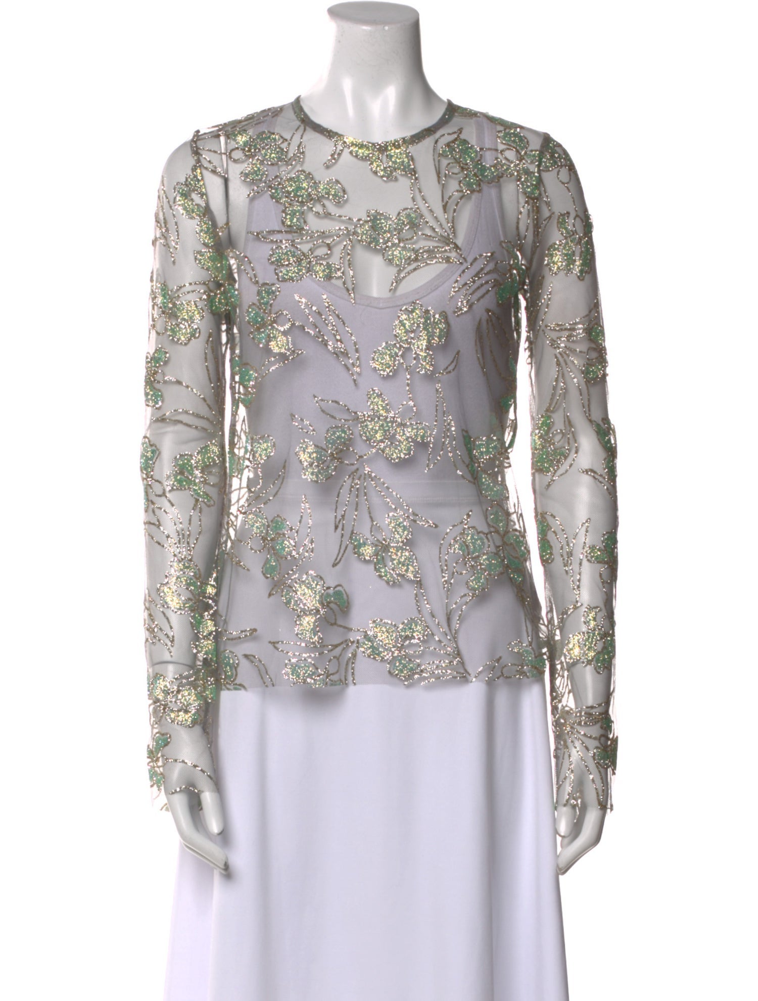 MSGM Floral Print Crew Neck Blouse w/ Tags