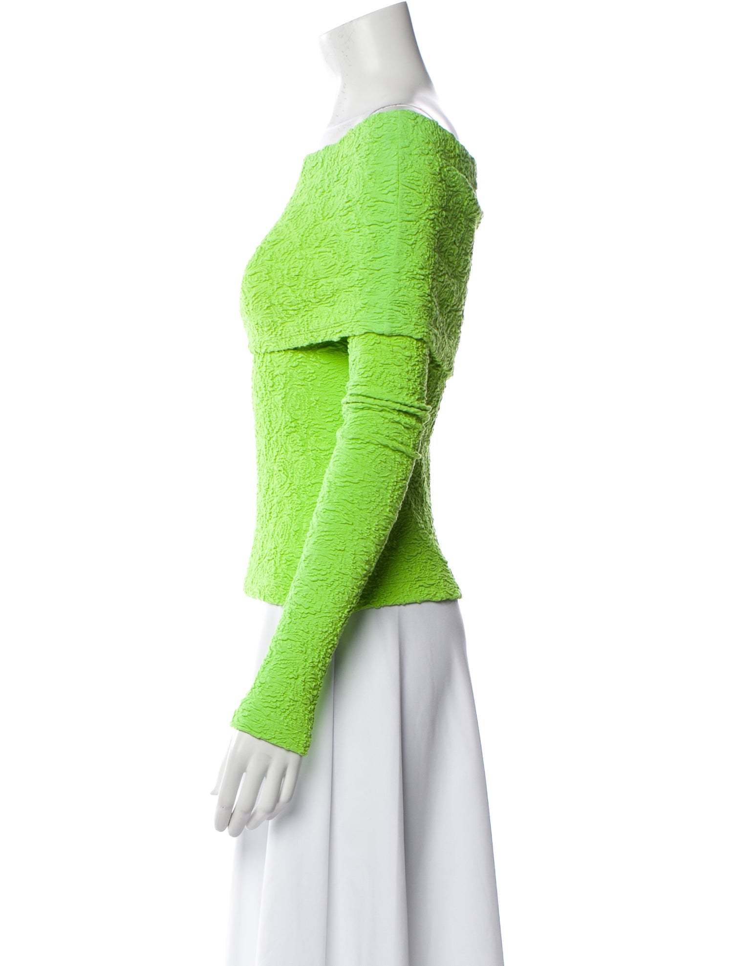 MSGM Off-The-Shoulder Long Sleeve Top