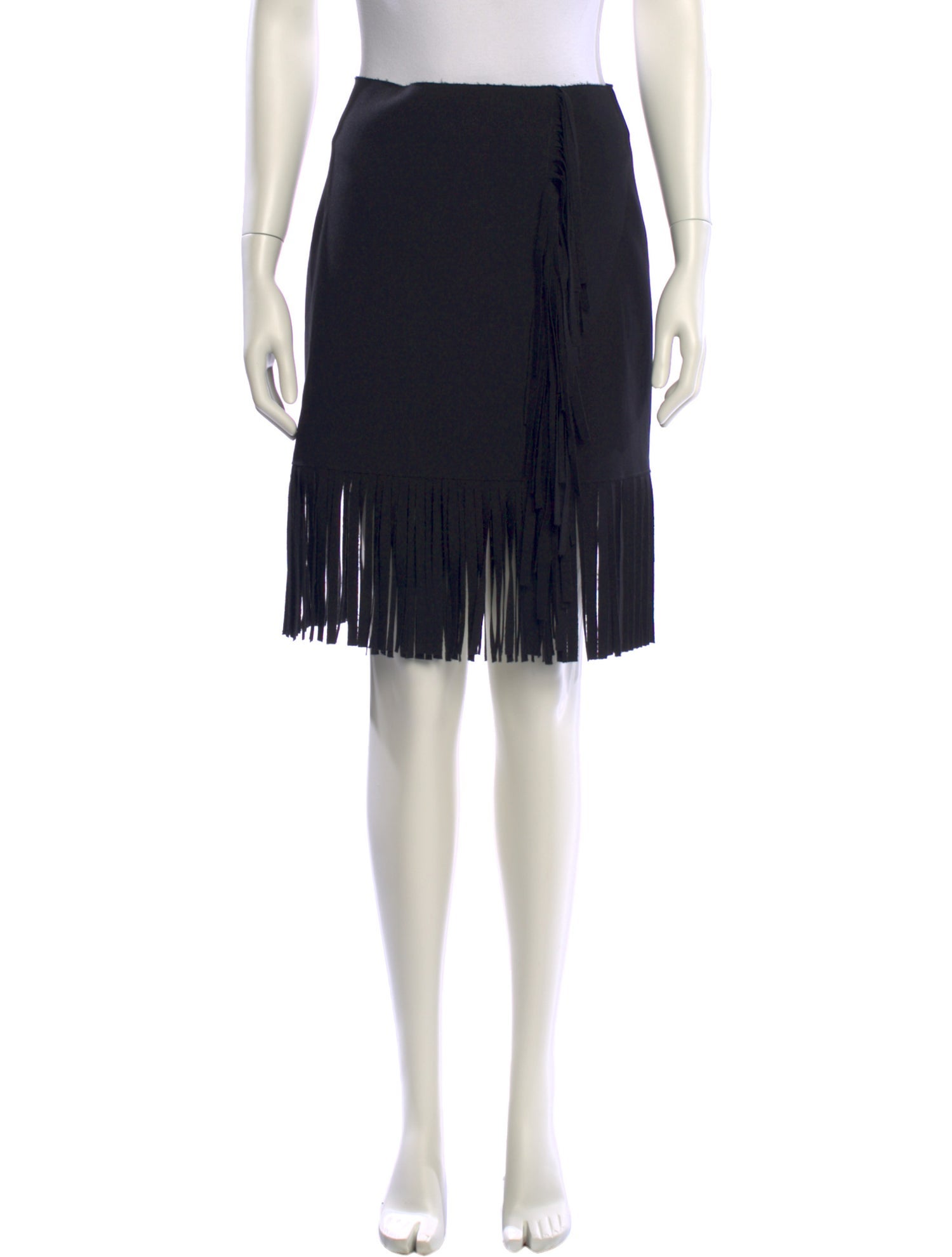 MSGM Fringe Trim Accent Knee-Length Skirt