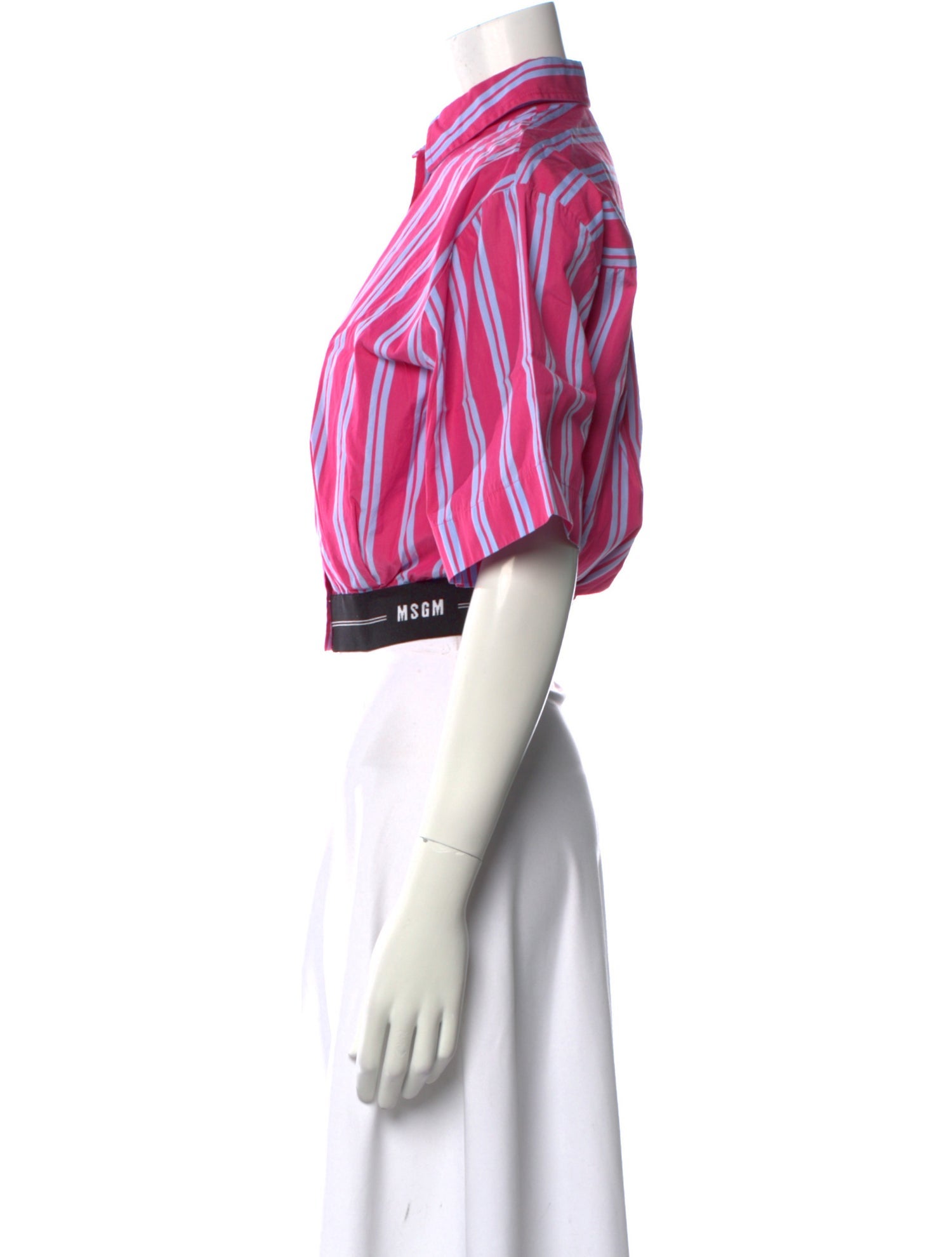 MSGM Striped Short Sleeve Crop Top w/ Tags