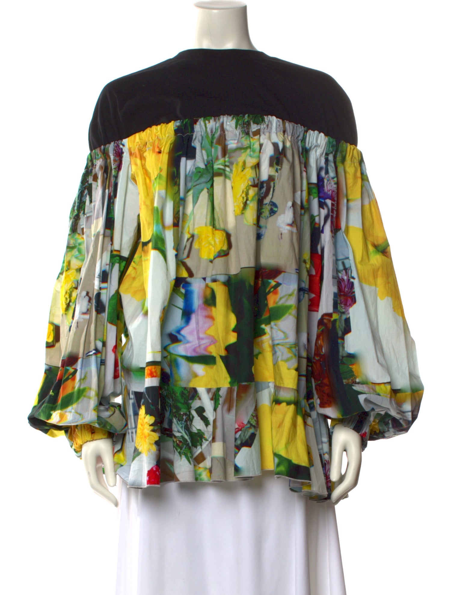 MSGM Printed Crew Neck Blouse w/ Tags