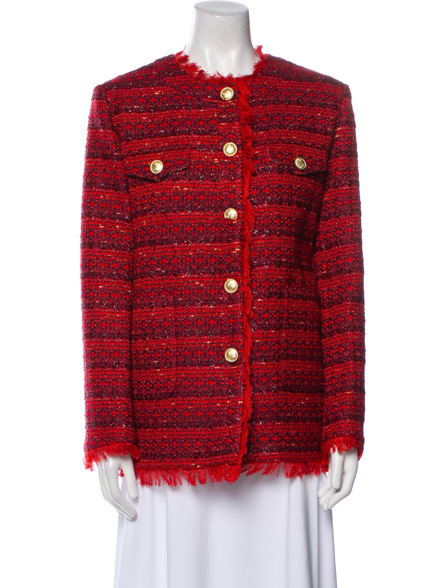 MSGM Tweed Pattern Evening Jacket