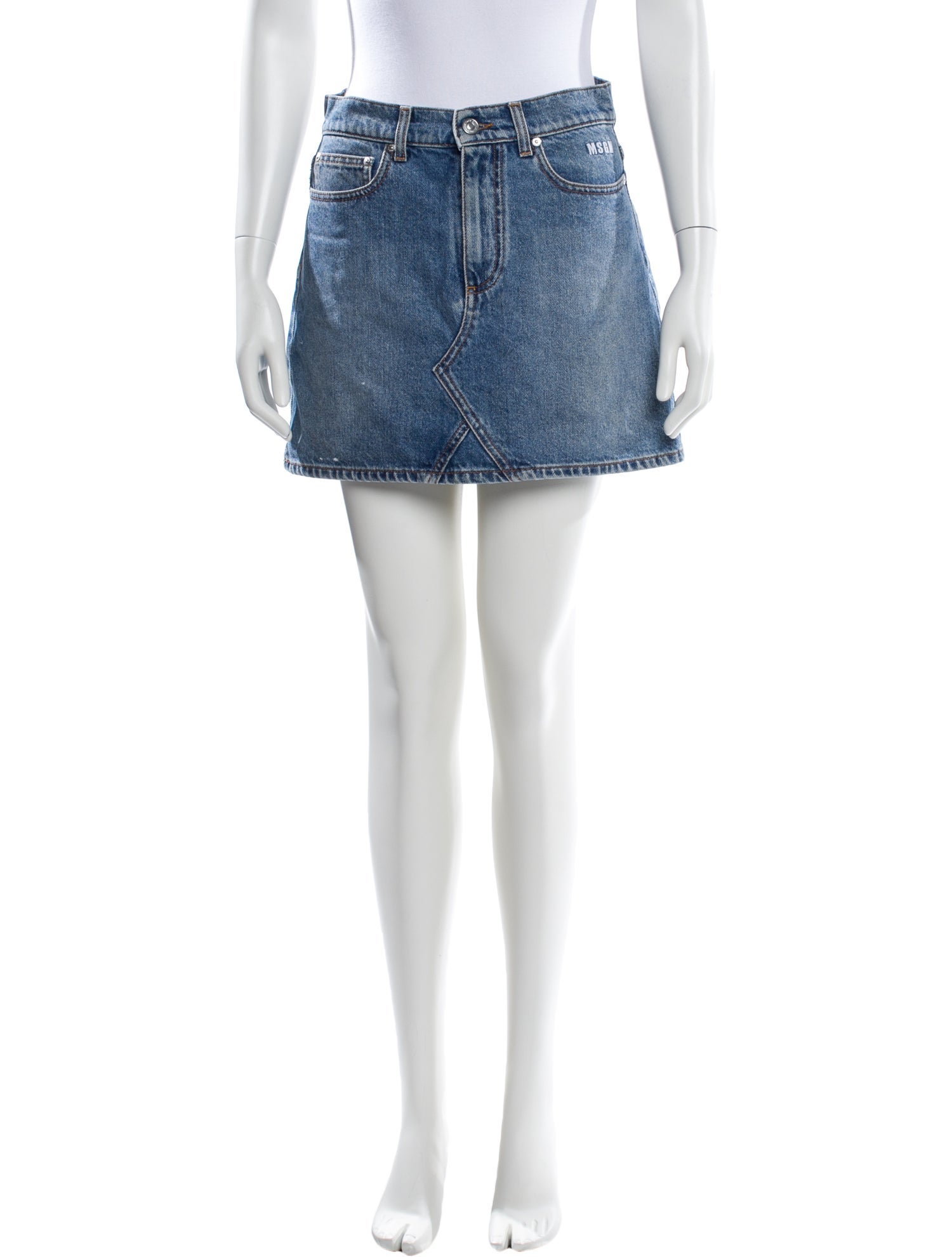 MSGM Embroidered Accent Mini Skirt