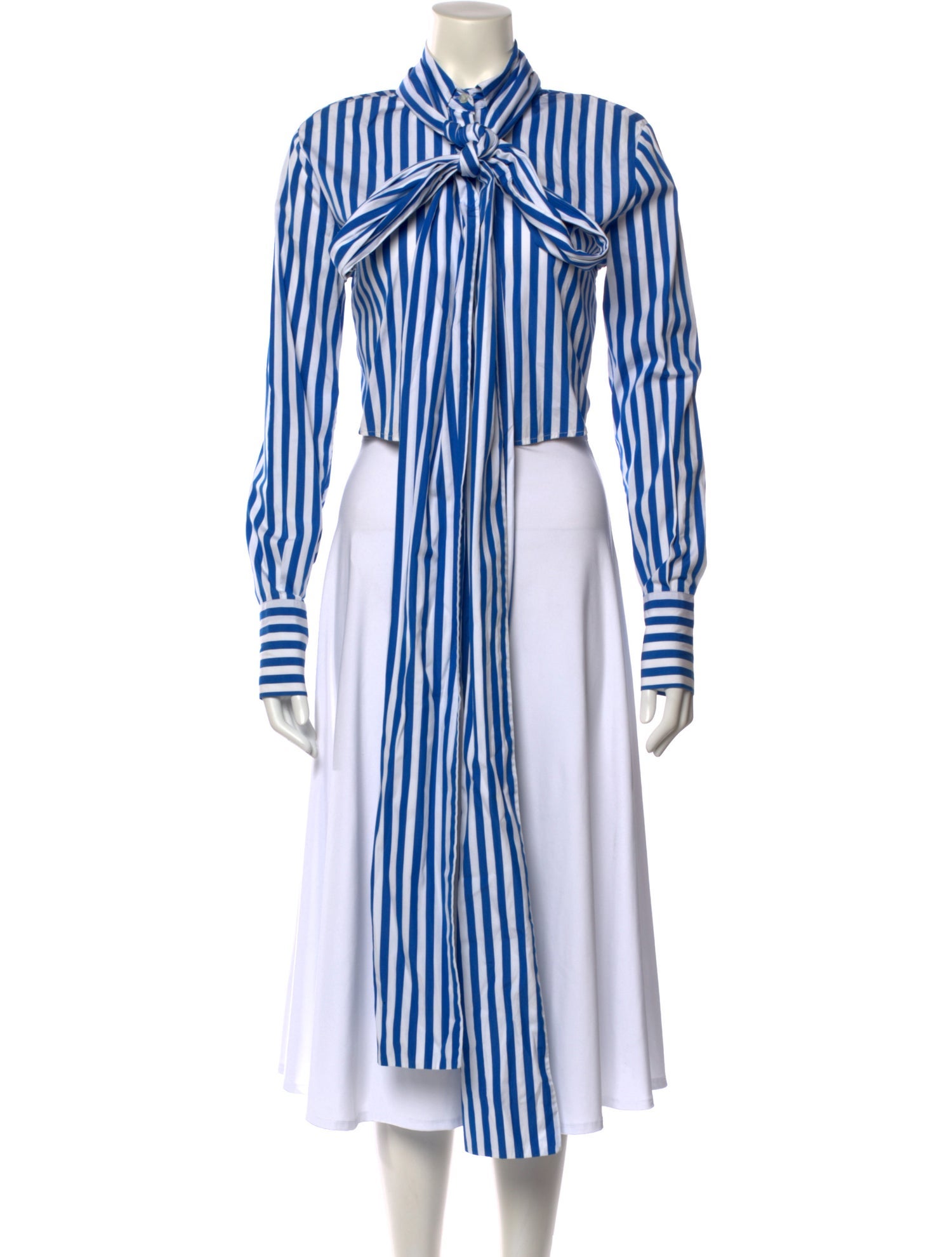 MSGM Striped Long Sleeve Button-Up Top