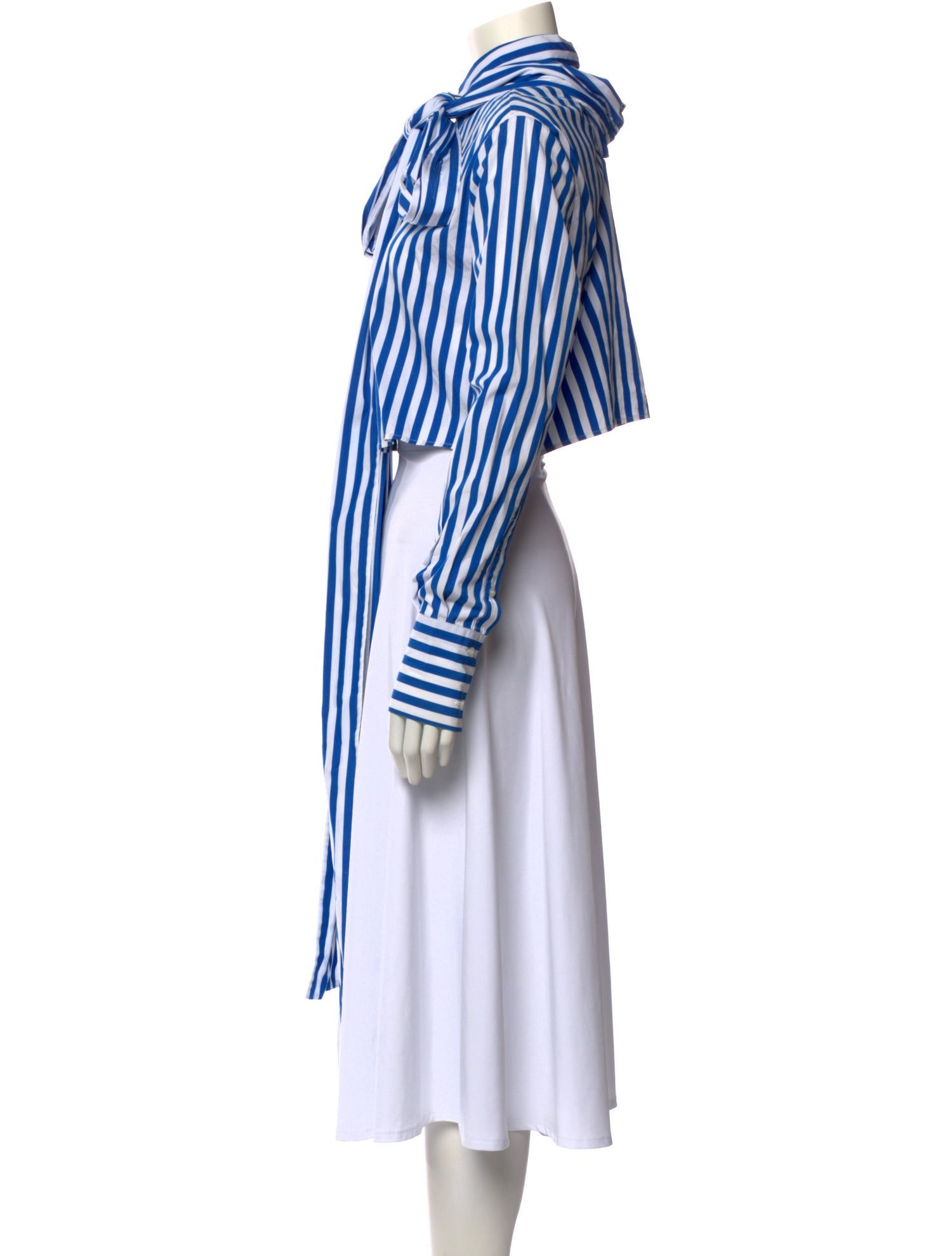 MSGM Striped Long Sleeve Button-Up Top