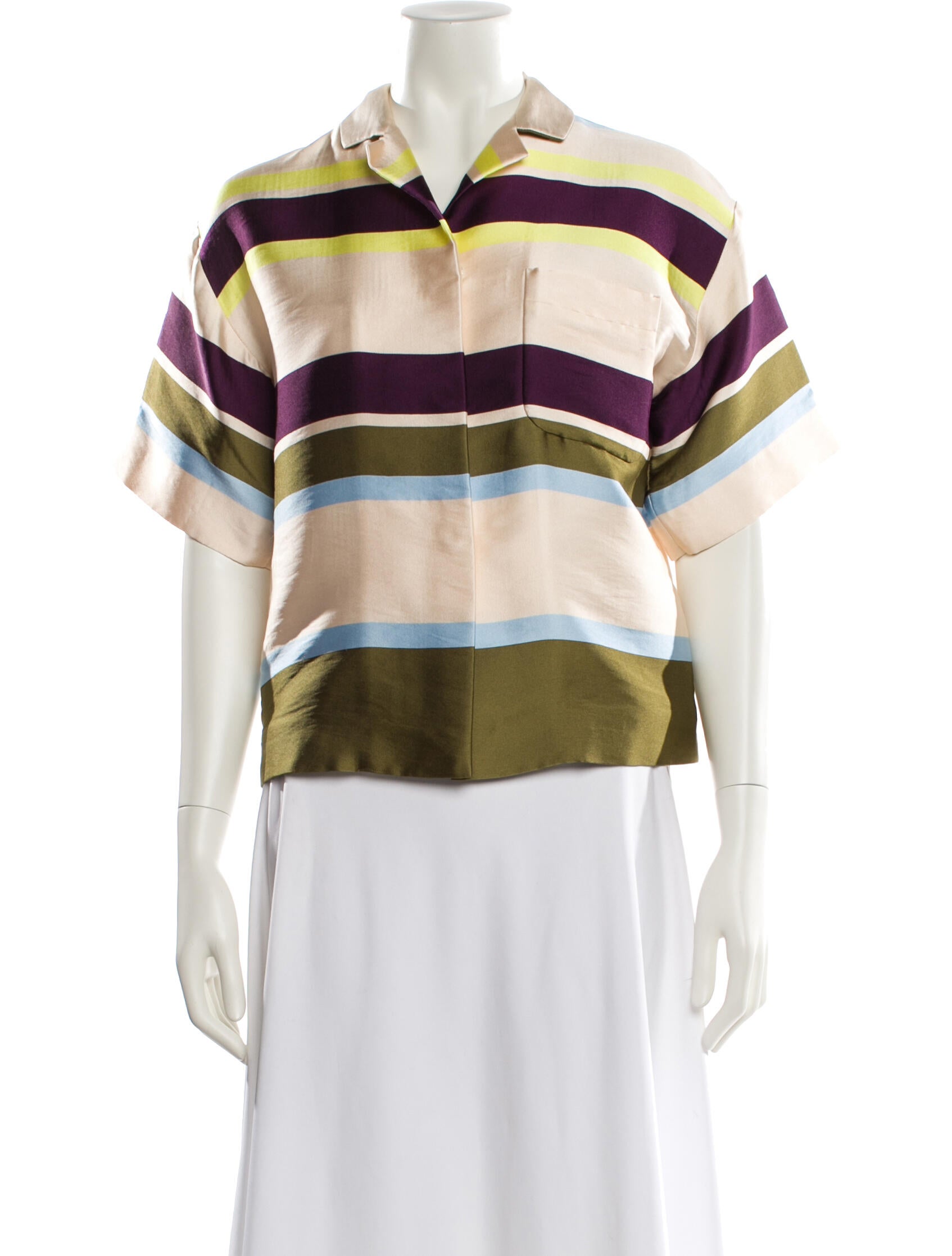 MSGM Striped Short Sleeve Polo