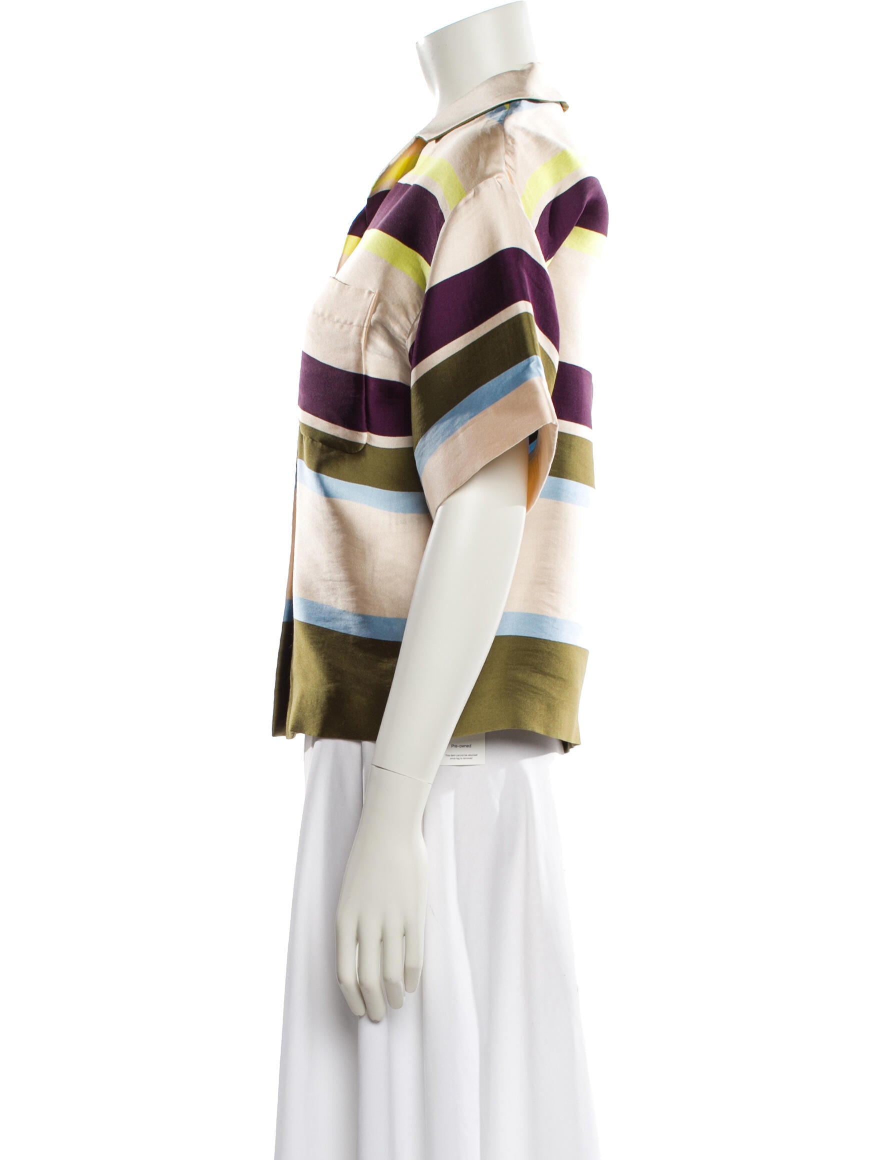 MSGM Striped Short Sleeve Polo