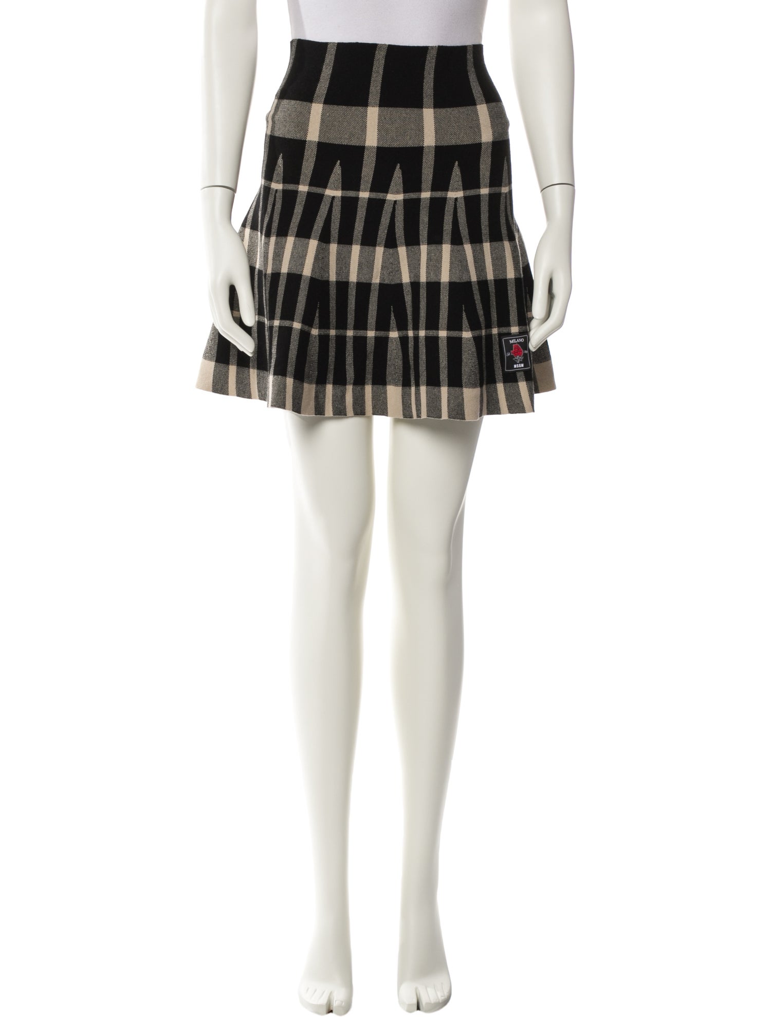 MSGM Plaid Print Mini Skirt w/ Tags