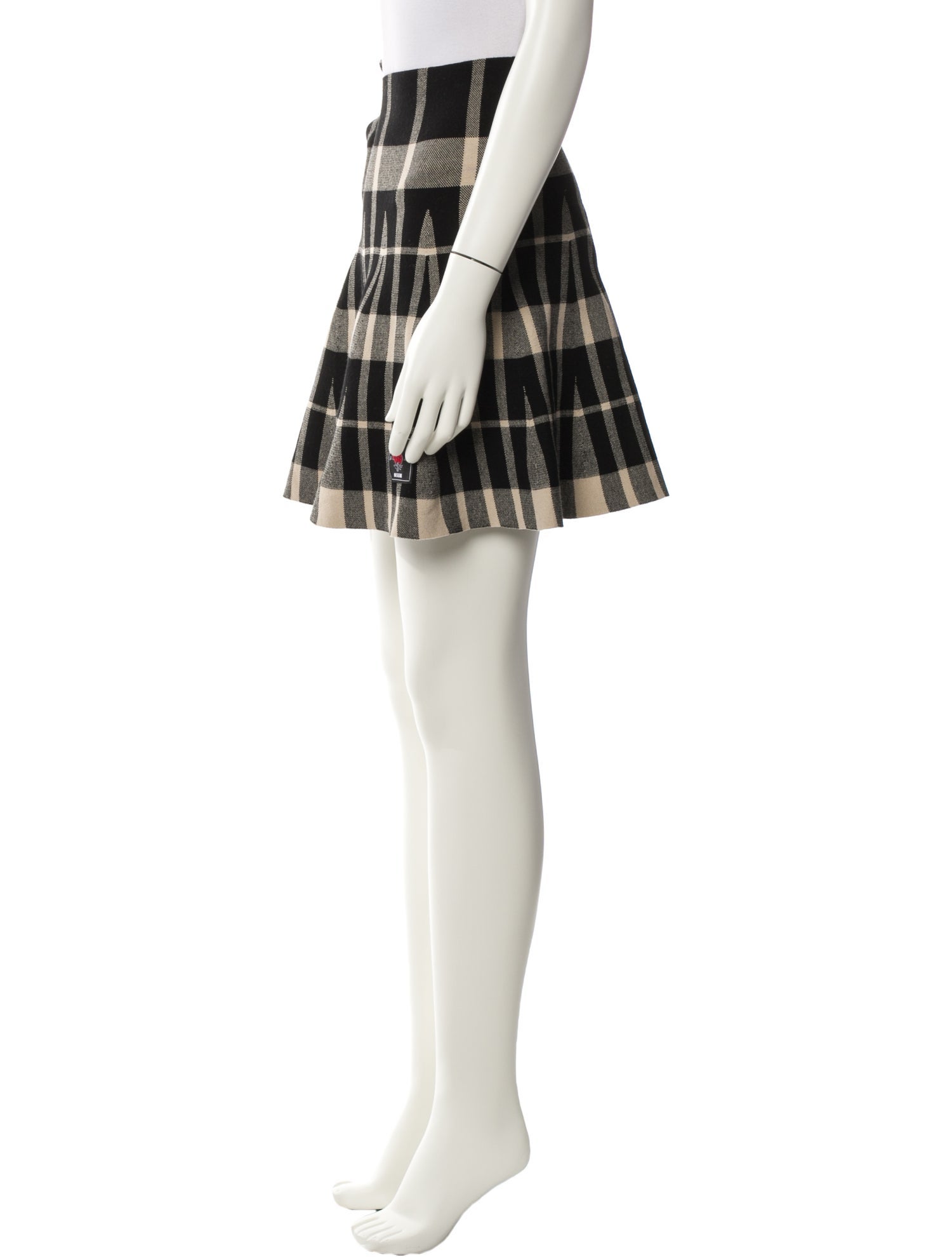 MSGM Plaid Print Mini Skirt w/ Tags